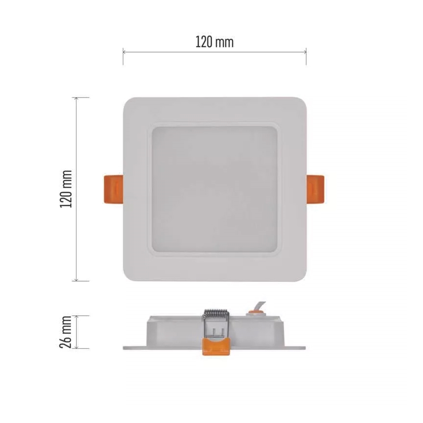 Светодиодный встраиваемый потолочный светильник LED/9W/230V 12x12 cm белая