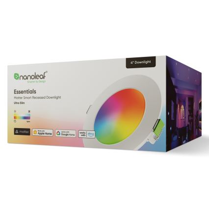 Nanoleaf - Светодиодный встроенный RGBW-светильник с регулированием яркости ESSENTIALS LED/6W/230V 2700-6500K CRI 90 Wi-Fi