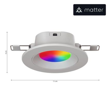 Nanoleaf - Светодиодный встроенный RGBW-светильник с регулированием яркости ESSENTIALS LED/6W/230V 2700-6500K CRI 90 Wi-Fi