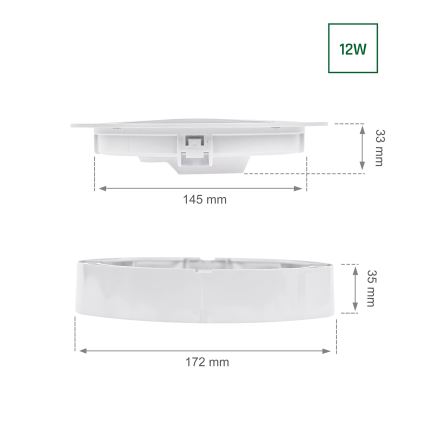 Светодиодный встроенный светильник ALGINE 2в1 LED/12W/230V 4000K