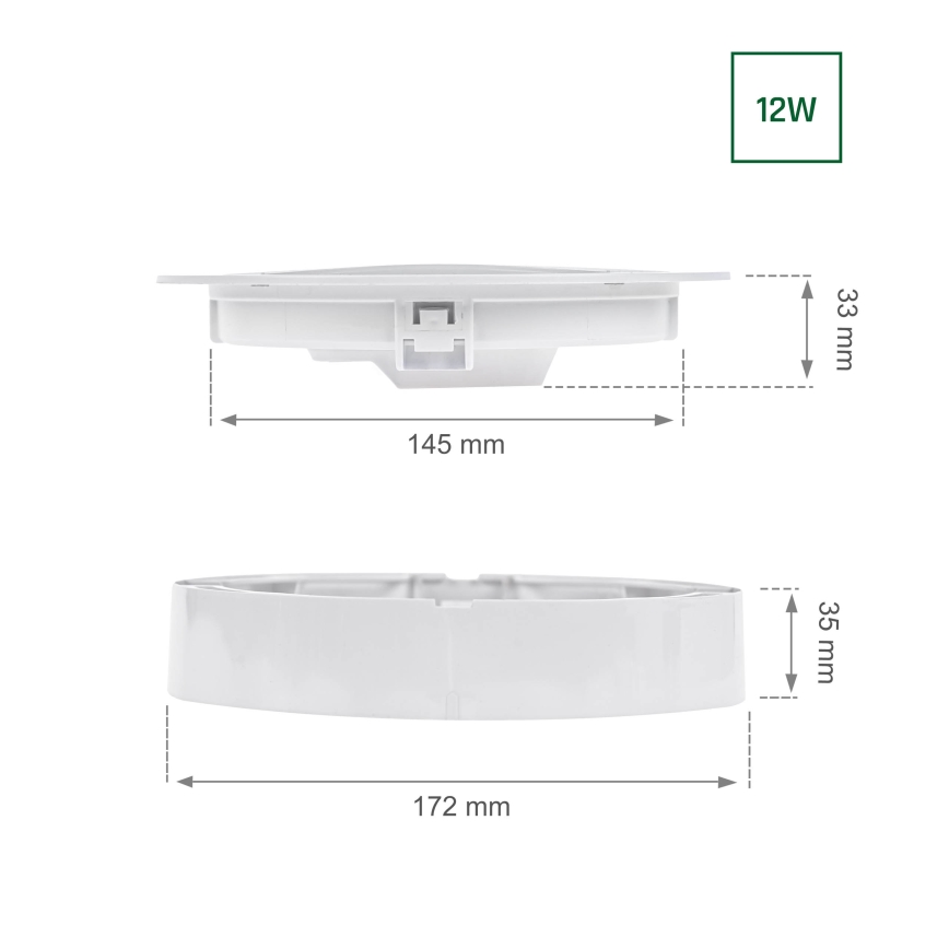 Светодиодный встроенный светильник ALGINE 2в1 LED/12W/230V 4000K