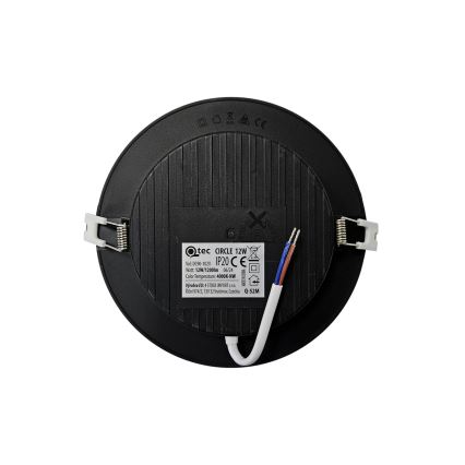 Светодиодный встроенный светильник CIRCLE LED/12W/230V 4000K диаметр 17 см черный