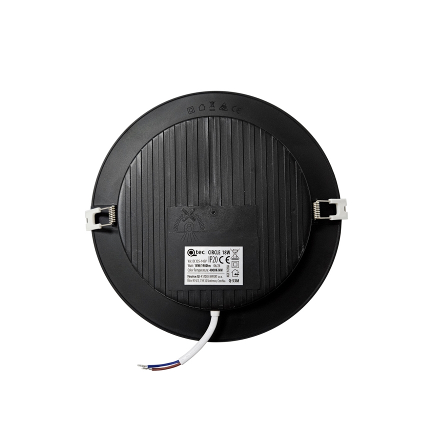 Светодиодный встроенный светильник CIRCLE LED/18W/230V 4000K диаметр 22 см черный
