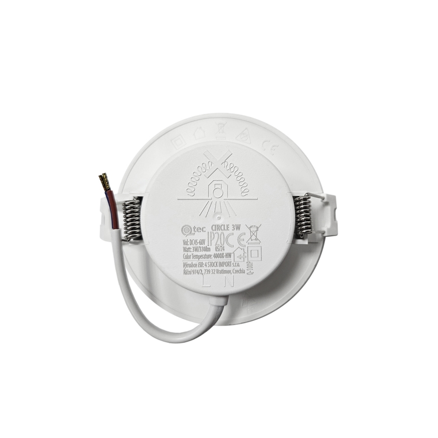 Светодиодный встроенный светильник CIRCLE LED/3W/230V 4000K диаметр 9 см белый