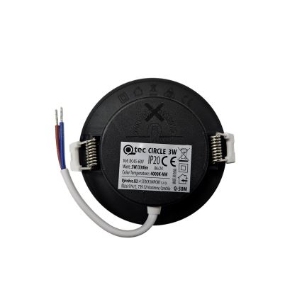 Светодиодный встроенный светильник CIRCLE LED/3W/230V 4000K диаметр 9 см черный