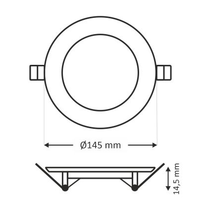 Светодиодный встроенный светильник CIRCLE LED/9W/230V 6500K диаметр 14,5 см белый