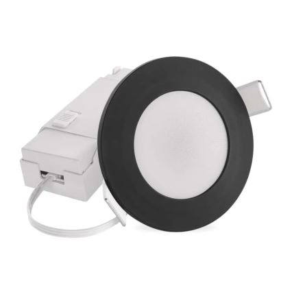 Светодиодный встроенный светильник для ванной комнаты LORI LED/4,5W/230V IP65 2700/4000K диаметр 8,5 см черный