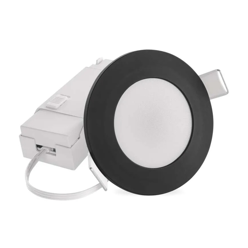 Светодиодный встроенный светильник для ванной комнаты LORI LED/4,5W/230V IP65 2700/4000K диаметр 8,5 см черный