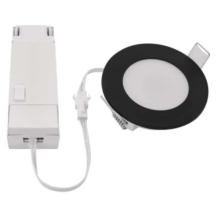 Светодиодный встроенный светильник для ванной комнаты LORI LED/4,5W/230V IP65 2700/4000K диаметр 8,5 см черный