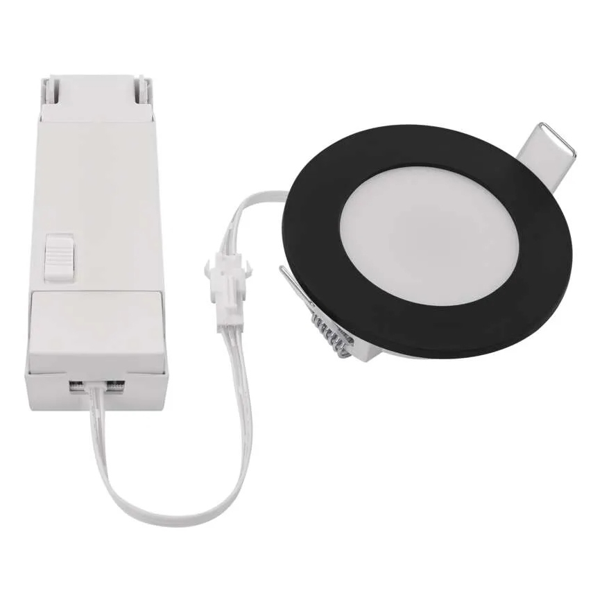 Светодиодный встроенный светильник для ванной комнаты LORI LED/4,5W/230V IP65 2700/4000K диаметр 8,5 см черный