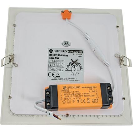 Светодиодный встроенный светильник для ванной комнаты VEGA LED/18W/230V 3800K 22,5 см IP44