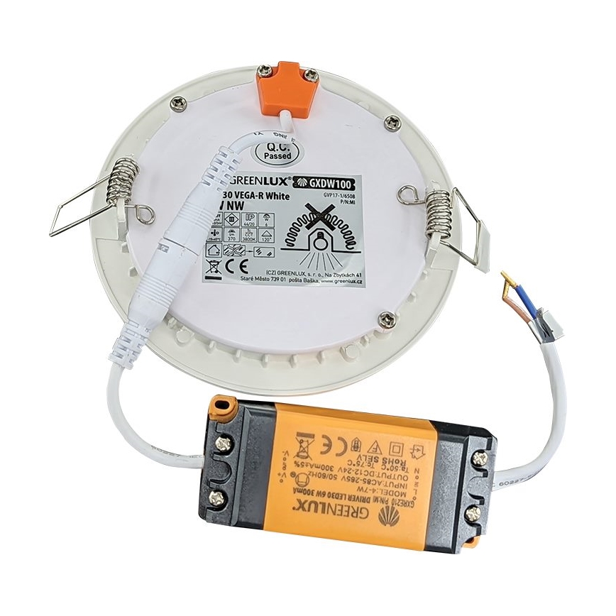 Светодиодный встроенный светильник для ванной комнаты VEGA LED/6W/230V 3800K диаметр 11,8 см IP44
