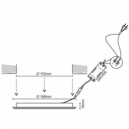 Светодиодный встроенный светильник LED/12W/230V