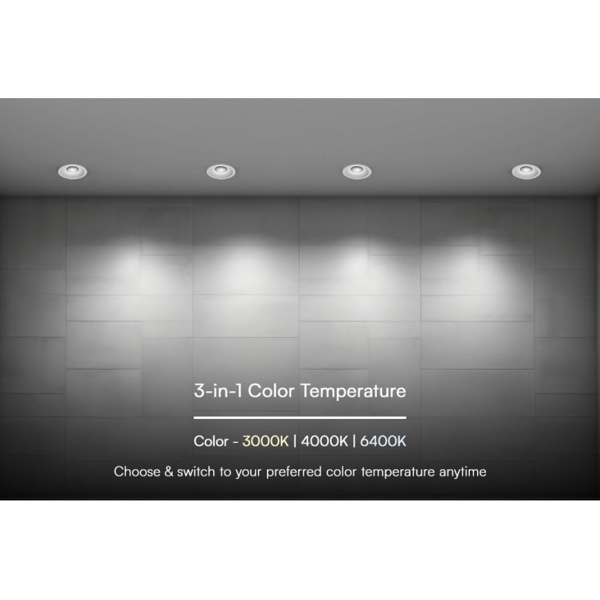 Светодиодный встроенный светильник LED/18W/230V 3000/4000/6400K диаметр 10,6 см белый