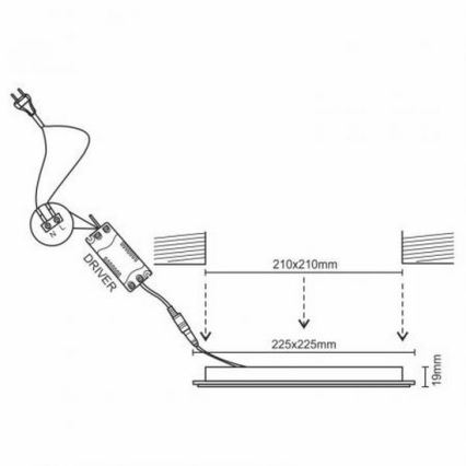 Светодиодный встроенный светильник LED/18W/230V