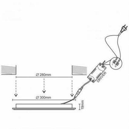 Светодиодный встроенный светильник LED/24W/230V