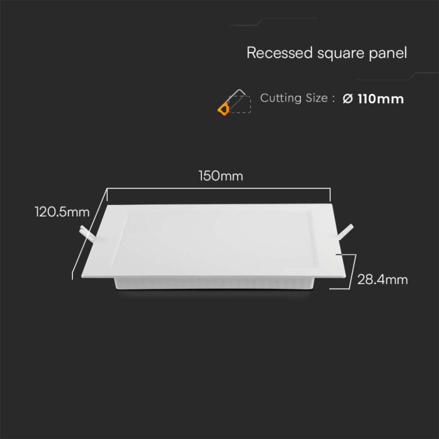 Светодиодный встроенный светильник LED/6W/230V 12x12 см 6500K белый