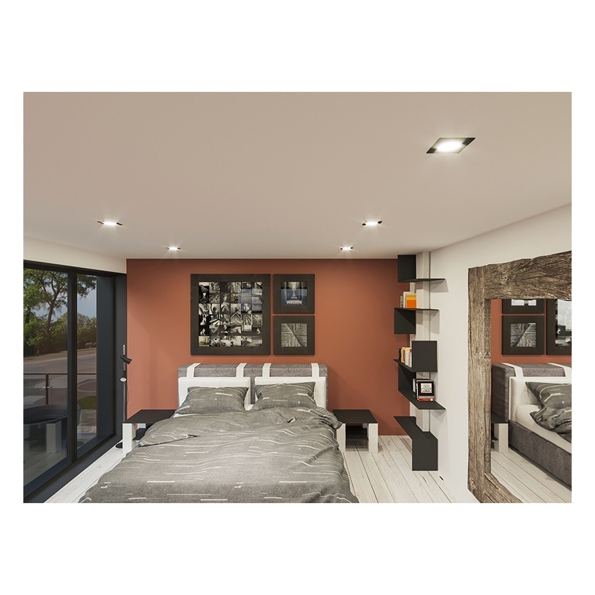 Светодиодный встроенный светильник LED/6W/230V 4000K 8,5x8,5 см черный