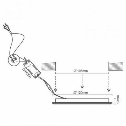 Светодиодный встроенный светильник LED/6W/230V