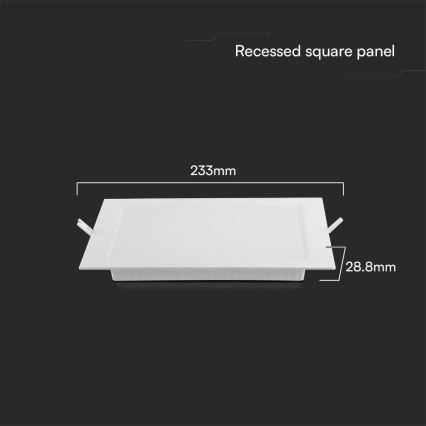 Светодиодный встроенный светильник SAMSUNG CHIP LED/18W/230V 4000K 22x22 см белый