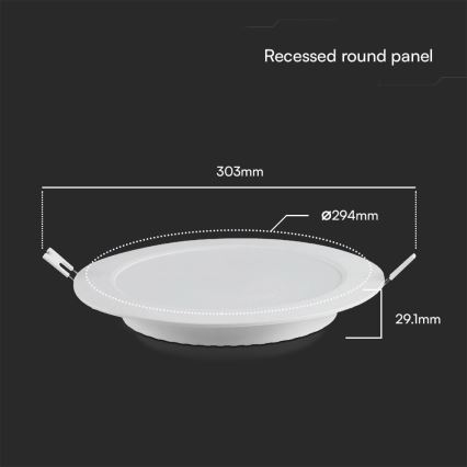 Светодиодный встроенный светильник SAMSUNG CHIP LED/24W/230V 4000K диаметр 29,4 см белый