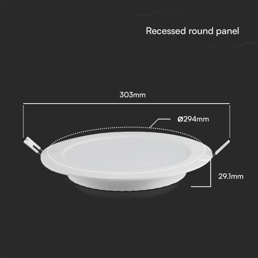 Светодиодный встроенный светильник SAMSUNG CHIP LED/24W/230V 4000K диаметр 29,4 см белый