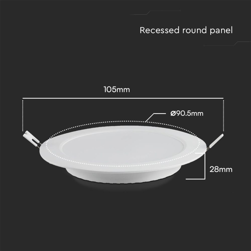 Светодиодный встроенный светильник SAMSUNG CHIP LED/3W/230V 4000K диаметр 9,5 см белый