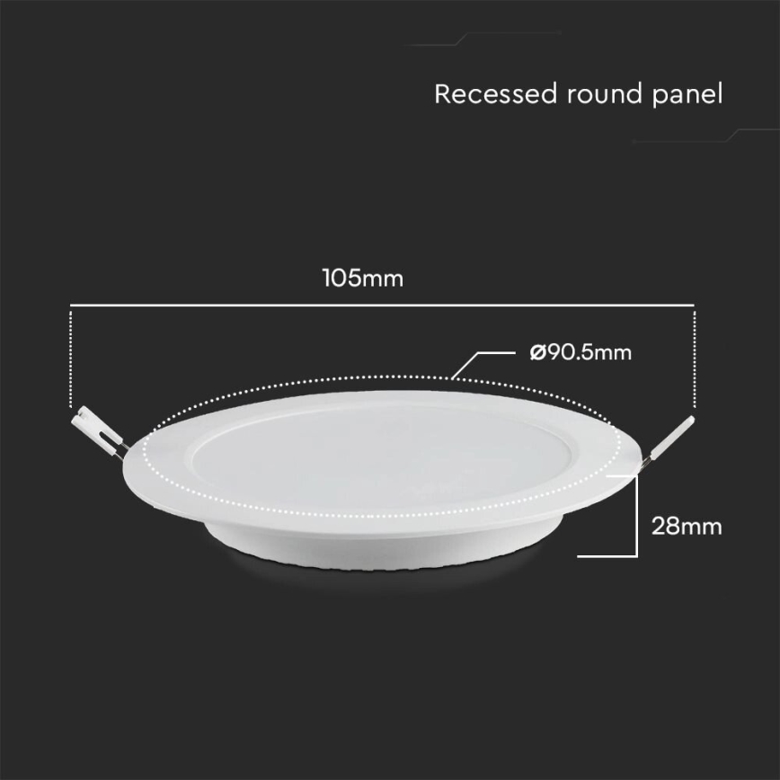 Светодиодный встроенный светильник SAMSUNG CHIP LED/3W/230V 6500K диаметр 9,5 см белый
