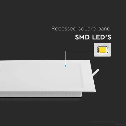 Светодиодный встроенный светильник SAMSUNG CHIP LED/6W/230V 6500K 12x12 см белый