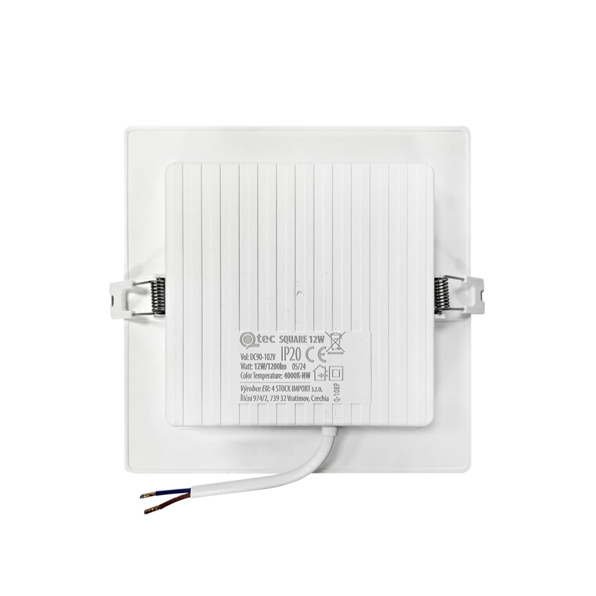 Светодиодный встроенный светильник SQUARE LED/12W/230V 4000K 17x17 см белый