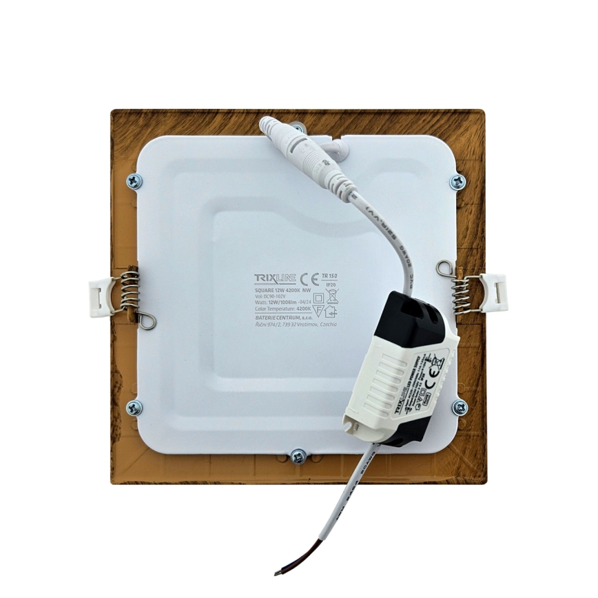 Светодиодный встроенный светильник SQUARE LED/12W/230V 4200K 16,8x16,8 см коричневый
