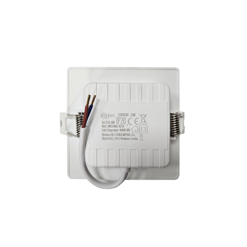 Светодиодный встроенный светильник SQUARE LED/3W/230V 4000K 9x9 см белый