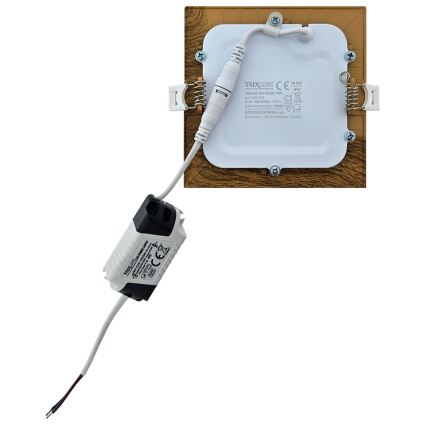 Светодиодный встроенный светильник SQUARE LED/6W/230V 4200K 11,8x11,8 см коричневый