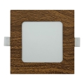 Светодиодный встроенный светильник SQUARE LED/6W/230V 4200K 11,8x11,8 см коричневый