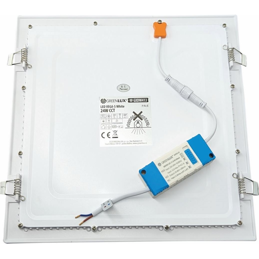 Светодиодный встроенный светильник VEGA LED/24W/230V 2900/3900/5800K 30x30 см белый
