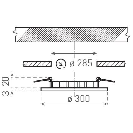Светодиодный встроенный светильник VEGA LED/24W/230V 2900/3900/5800K диаметр 30 см белый