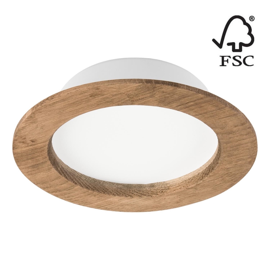 Светодиодный встроенный светильник WOODY SPOT LED/12,5W/230V 3000K орех диаметр 16 см