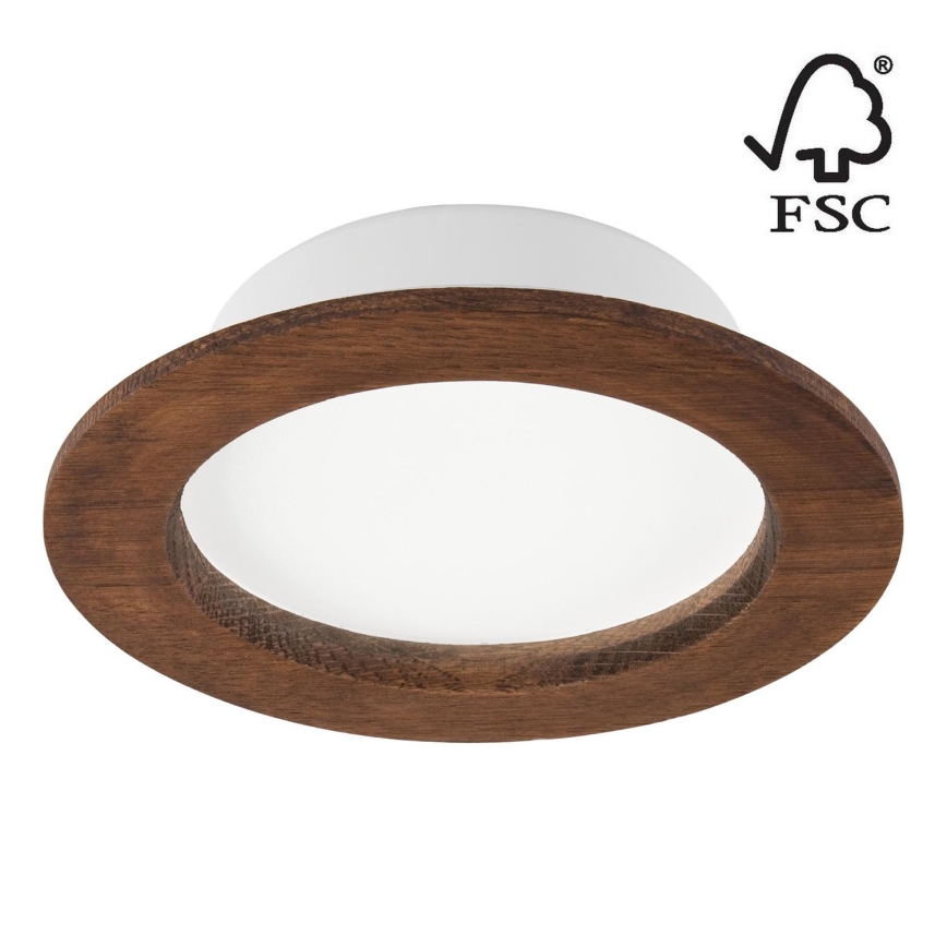 Светодиодный встроенный светильник WOODY SPOT LED/12,5W/230V 4000K вишня диаметр 16 см