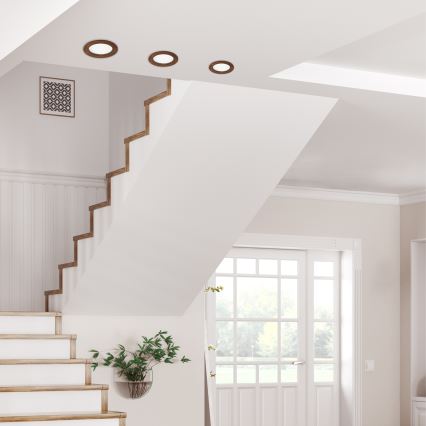 Светодиодный встроенный светильник WOODY SPOT LED/12,5W/230V 4000K вишня диаметр 16 см