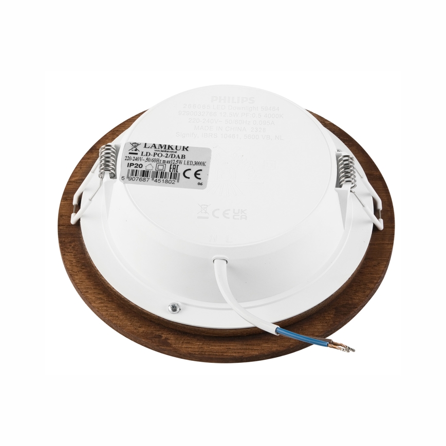 Светодиодный встроенный светильник WOODY SPOT LED/12,5W/230V 4000K вишня диаметр 16 см