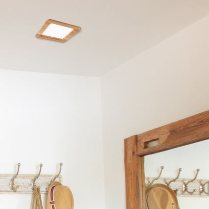 Светодиодный встроенный светильник WOODY SPOT LED/17W/230V 3000K дуб 18,5x18,5 см