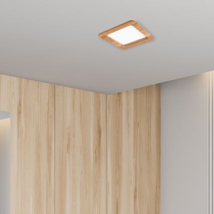 Светодиодный встроенный светильник WOODY SPOT LED/17W/230V 3000K дуб 18,5x18,5 см