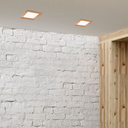 Светодиодный встроенный светильник WOODY SPOT LED/17W/230V 3000K дуб 18,5x18,5 см