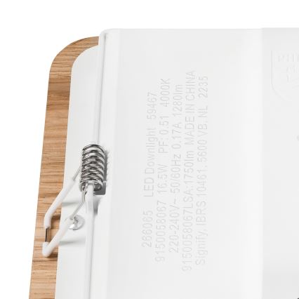 Светодиодный встроенный светильник WOODY SPOT LED/17W/230V 3000K дуб 18,5x18,5 см