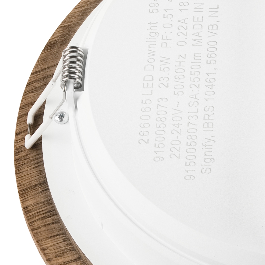 Светодиодный встроенный светильник WOODY SPOT LED/23,5W/230V 4000K орех диаметр 23,5 см