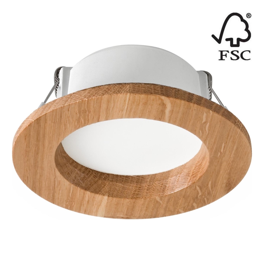 Светодиодный встроенный светильник WOODY SPOT LED/5,5W/230V 4000K дуб диаметр 10 см