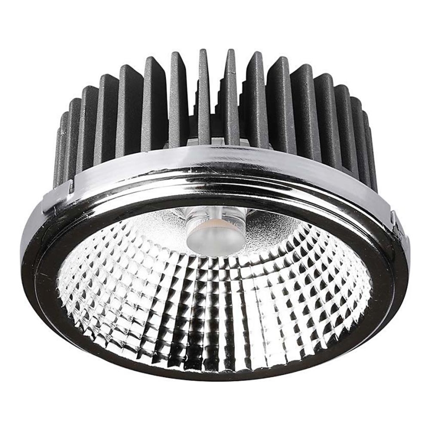 Светодиодный встроенный точечный светильник LED/20W/230V 4000K 40°/20° диаметр 11 см блестящий хром