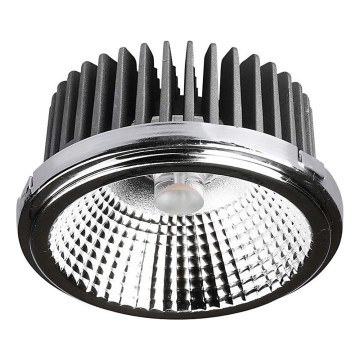 Светодиодный встроенный точечный светильник LED/20W/230V 6400K 40°/20° диаметр 11 см блестящий хром