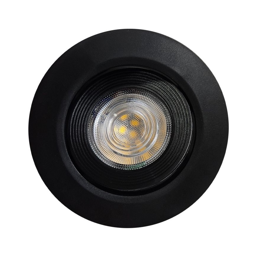Светодиодный встроенный/припотолочный точечный светильник 2в1 LED/5W/230V 4200K диаметр 9,3 см черный