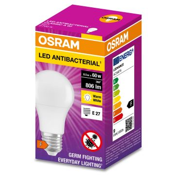 Светодиодная антибактериальная лампа A60 E27/8,5W/230V 2700K - Osram